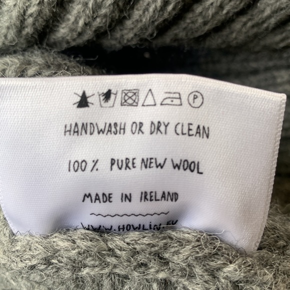 HOWLIN’ gray cable knit wool sweater size M - Picture 5 of 5